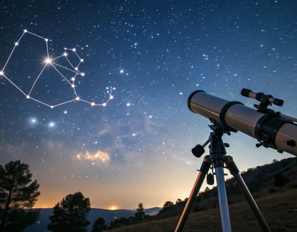 zodiac constellation under a starry sky, highlighting the connection between astronomy and zodiac sign symbols